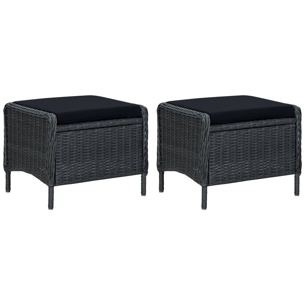9 Piece Garden Dining Set Dark Grey
