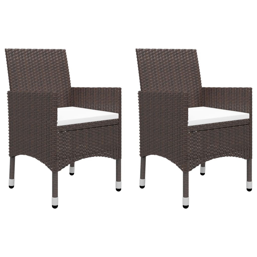 3 Piece Garden Dining Set Brown