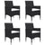 5 Piece Garden Dining Set Black