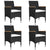 5 Piece Garden Dining Set Black