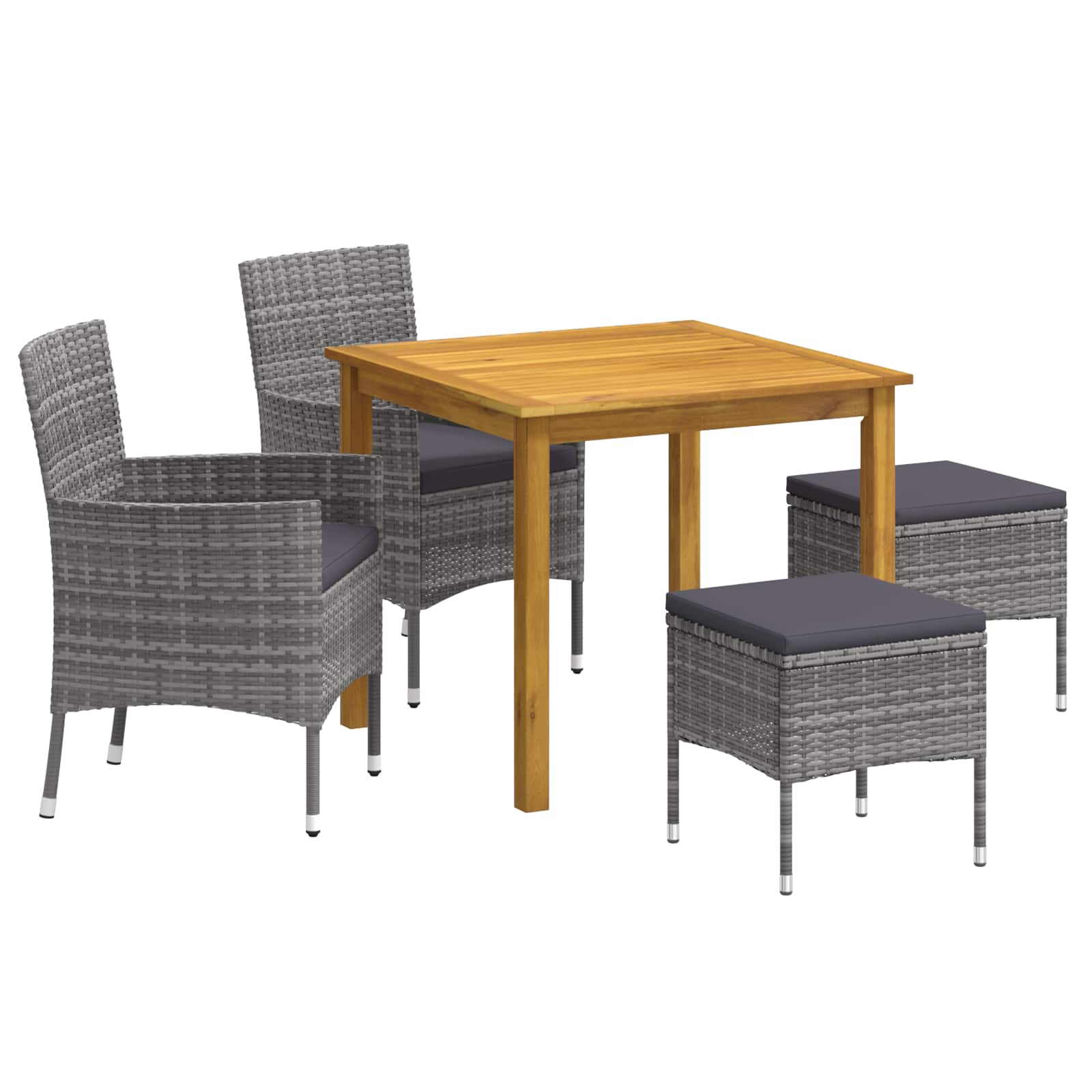 5 Piece Garden Dining Set Grey