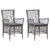 3 Piece Garden Dining Set Grey