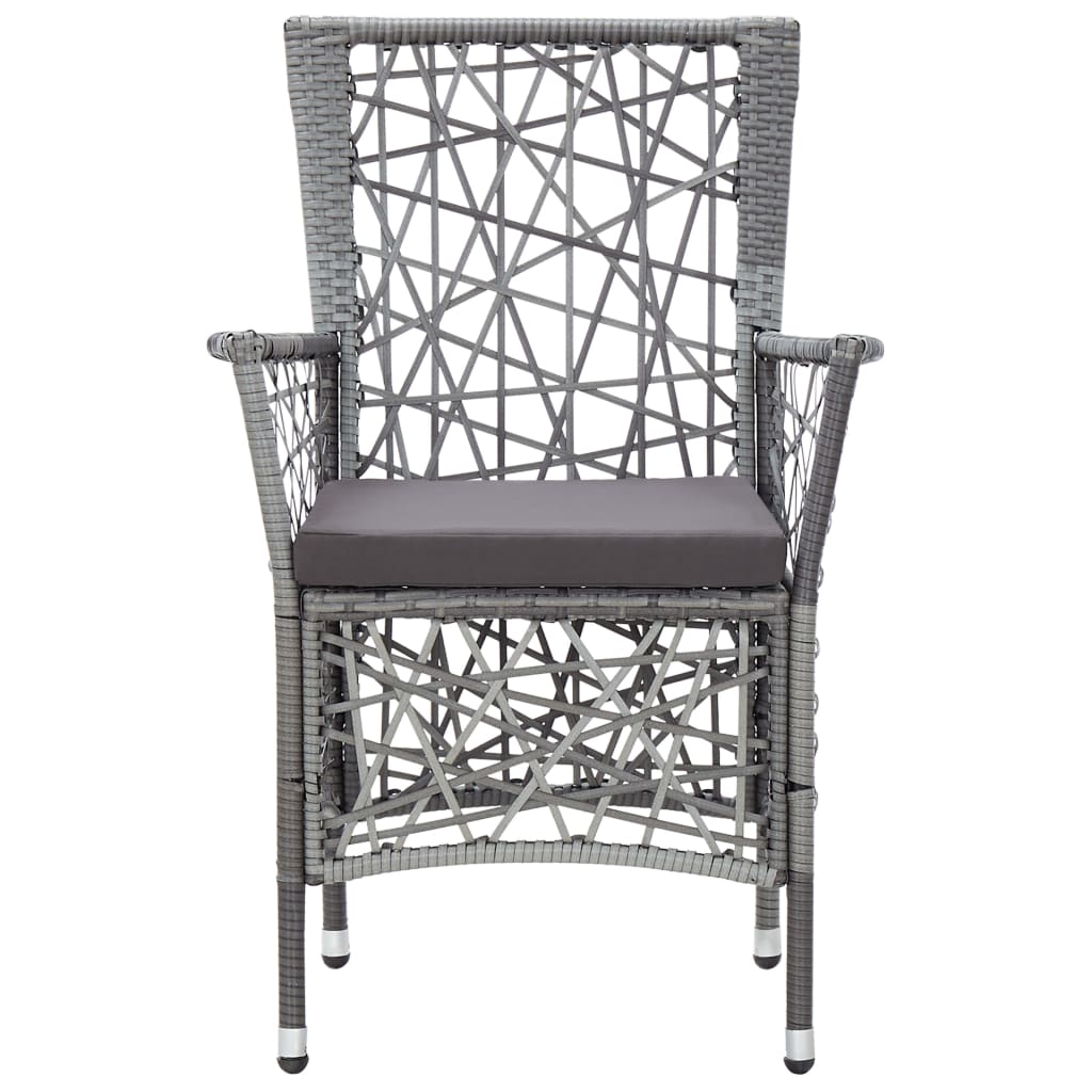 3 Piece Garden Dining Set Grey