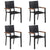 5 Piece Garden Dining Set Black