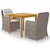 3 Piece Garden Dining Set Brown