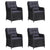 5 Piece Garden Dining Set Black