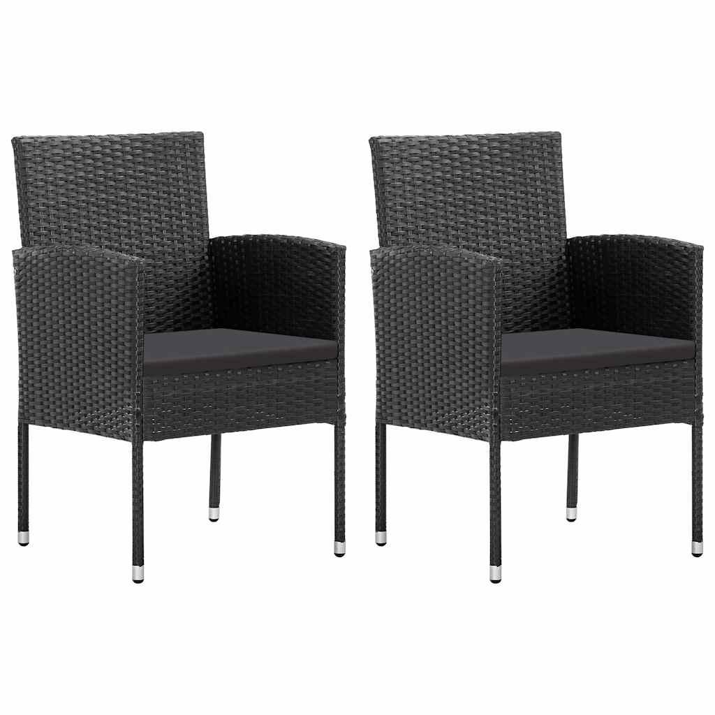 3 Piece Garden Dining Set Black