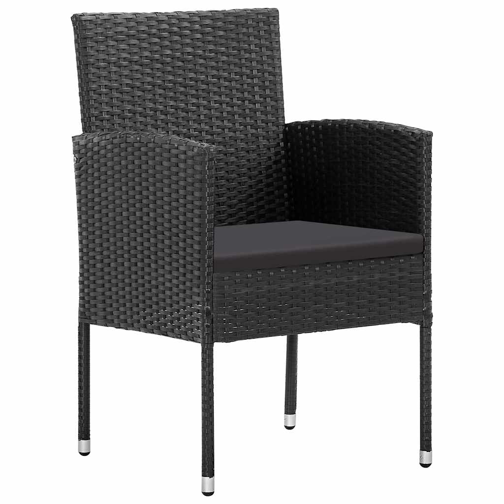 3 Piece Garden Dining Set Black
