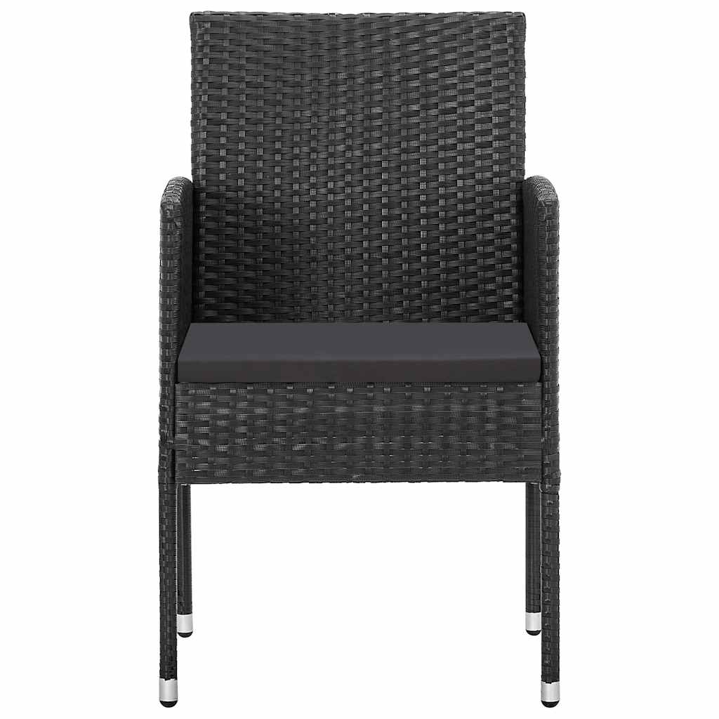3 Piece Garden Dining Set Black