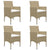 5 Piece Garden Dining Set Beige