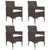 5 Piece Garden Dining Set Brown