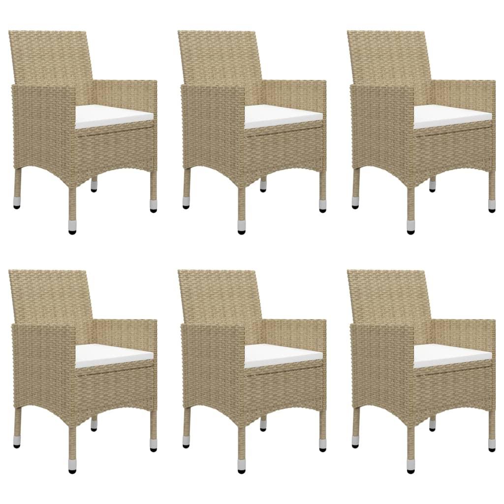 7 Piece Garden Dining Set Beige