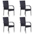 5 Piece Garden Dining Set Black