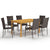 7 Piece Garden Dining Set Brown