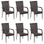 7 Piece Garden Dining Set Brown