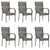 7 Piece Garden Dining Set Grey