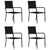 5 Piece Garden Dining Set Black