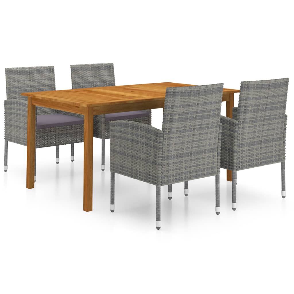 5 Piece Garden Dining Set Grey