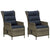 7 Piece Garden Dining Set Brown
