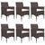 7 Piece Garden Dining Set Brown