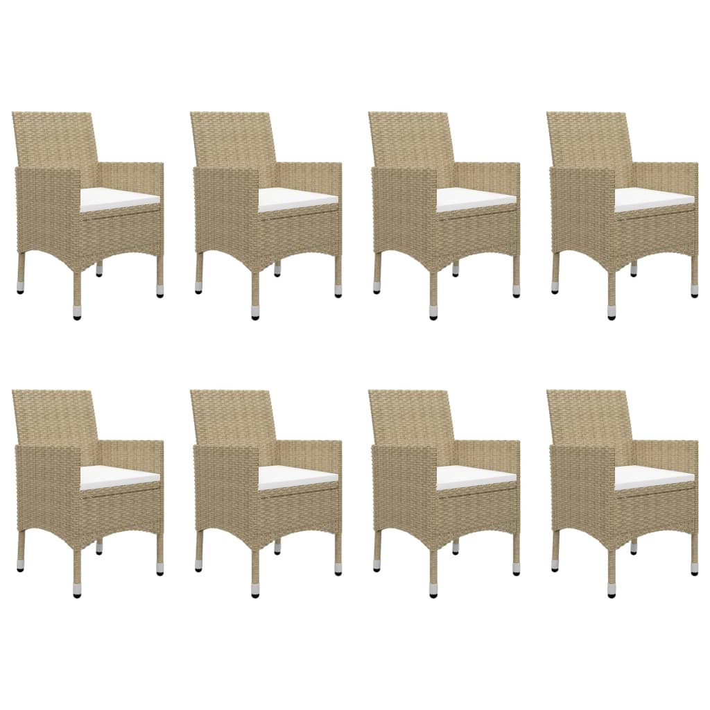 9 Piece Garden Dining Set Beige