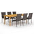 7 Piece Garden Dining Set Brown