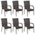 7 Piece Garden Dining Set Brown