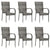 7 Piece Garden Dining Set Grey