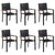 7 Piece Garden Dining Set Black