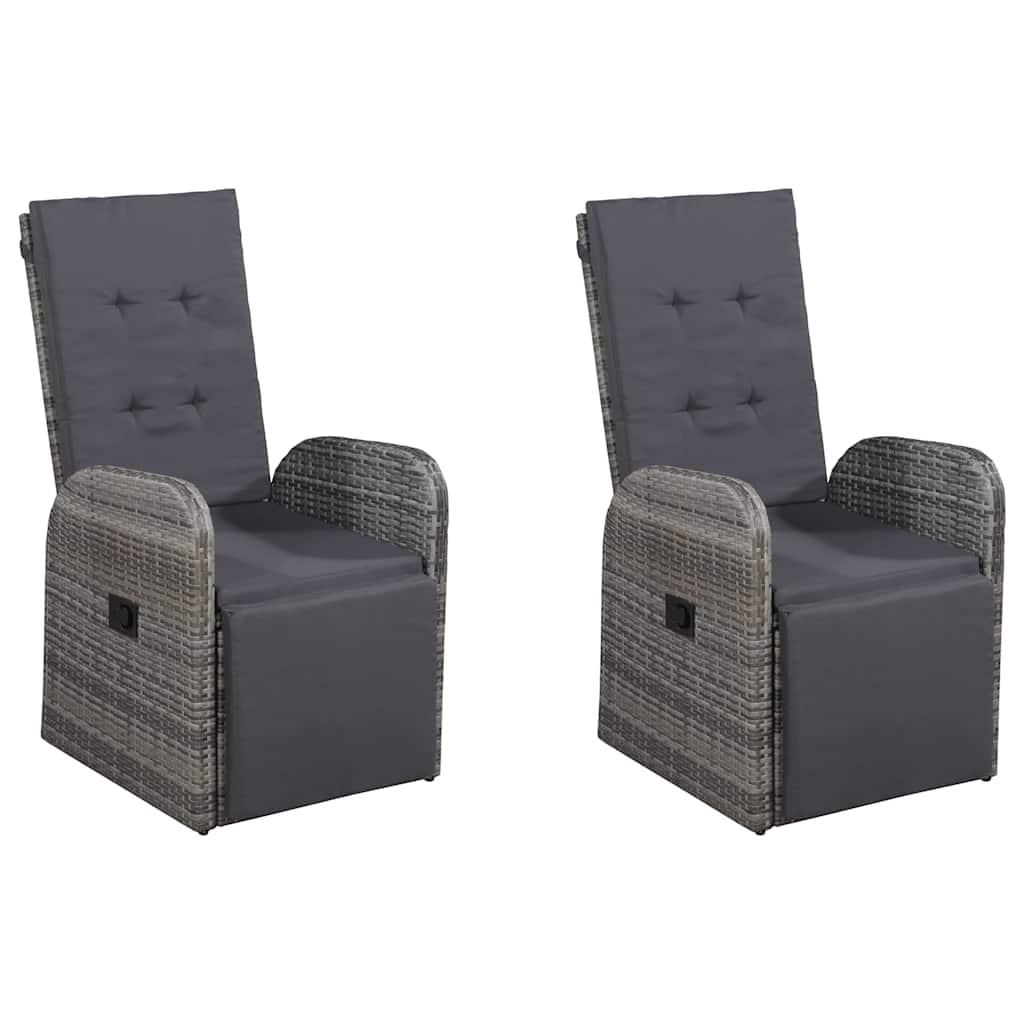 7 Piece Garden Dining Set Grey
