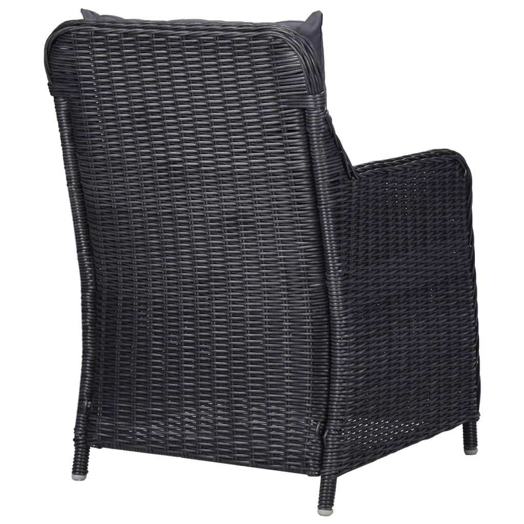 9 Piece Garden Dining Set Black