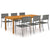 7 Piece Garden Dining Set Grey