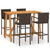 5 Piece Garden Bar Set Brown