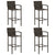 5 Piece Garden Bar Set Brown