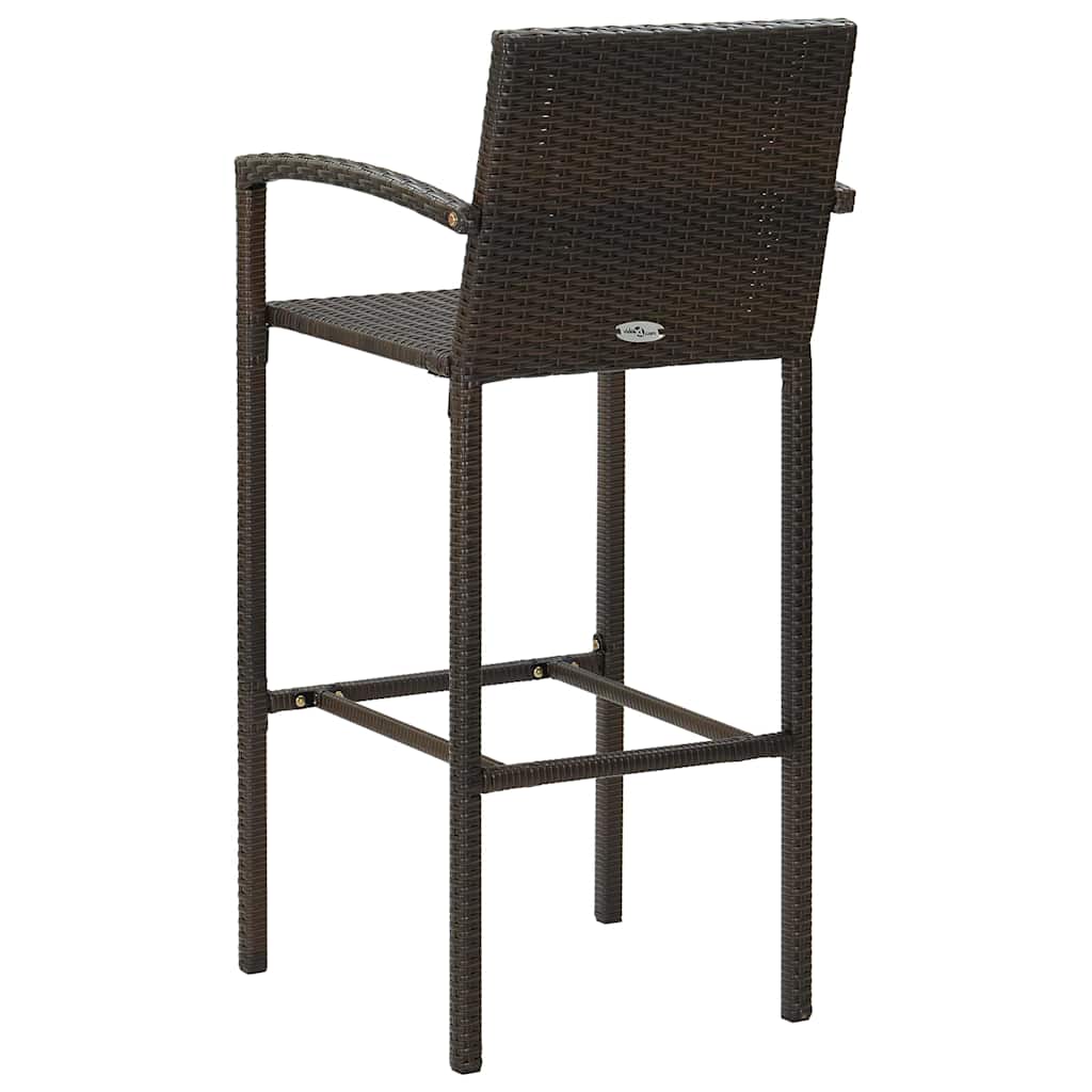 7 Piece Garden Bar Set Brown