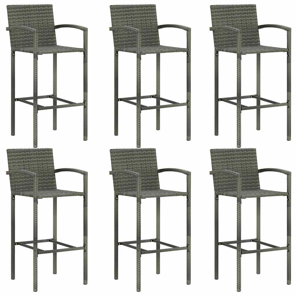 7 Piece Garden Bar Set Grey