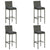 5 Piece Garden Bar Set with Cushions Grey