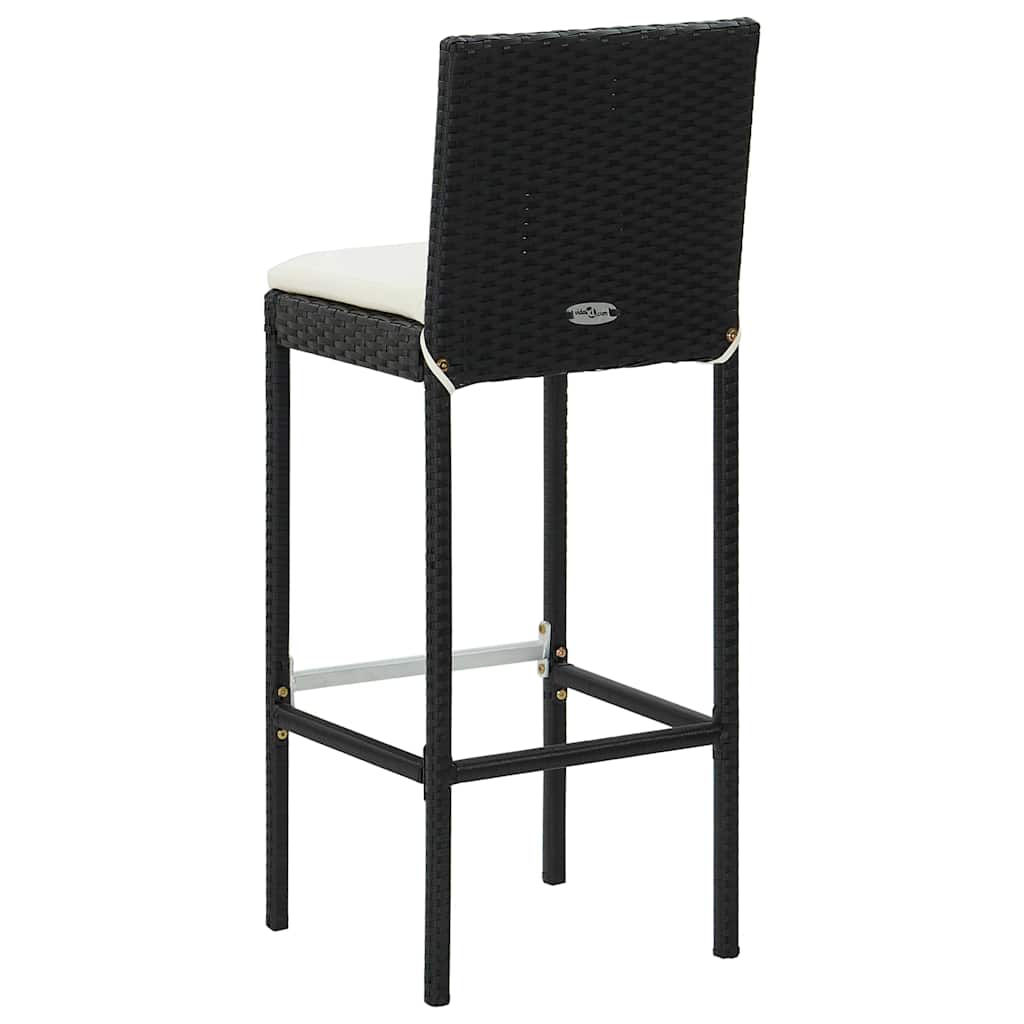 7 Piece Garden Bar Set with Cushions Black