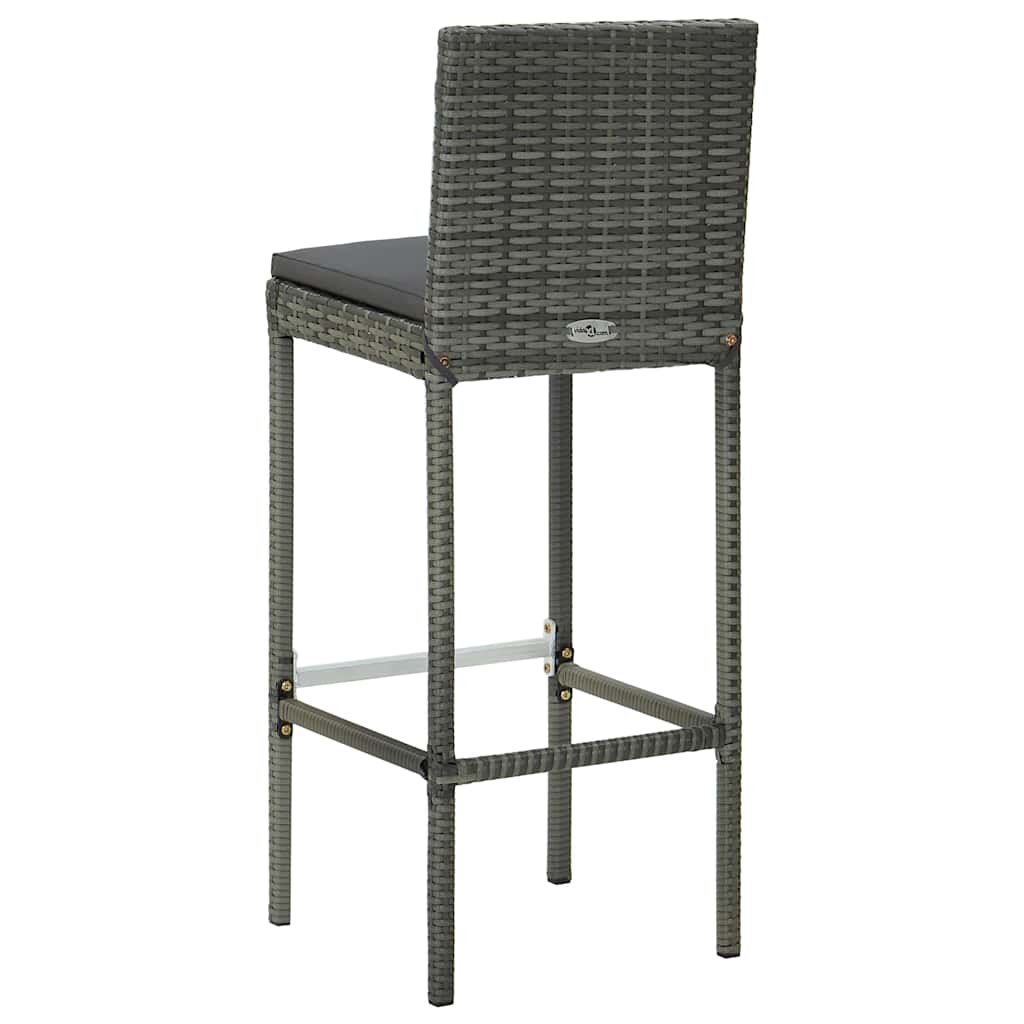 7 Piece Garden Bar Set with Cushions Grey