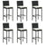 7 Piece Garden Bar Set with Cushions Black