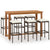 7 Piece Garden Bar Set with Cushions Brown