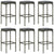 7 Piece Garden Bar Set with Cushions Grey