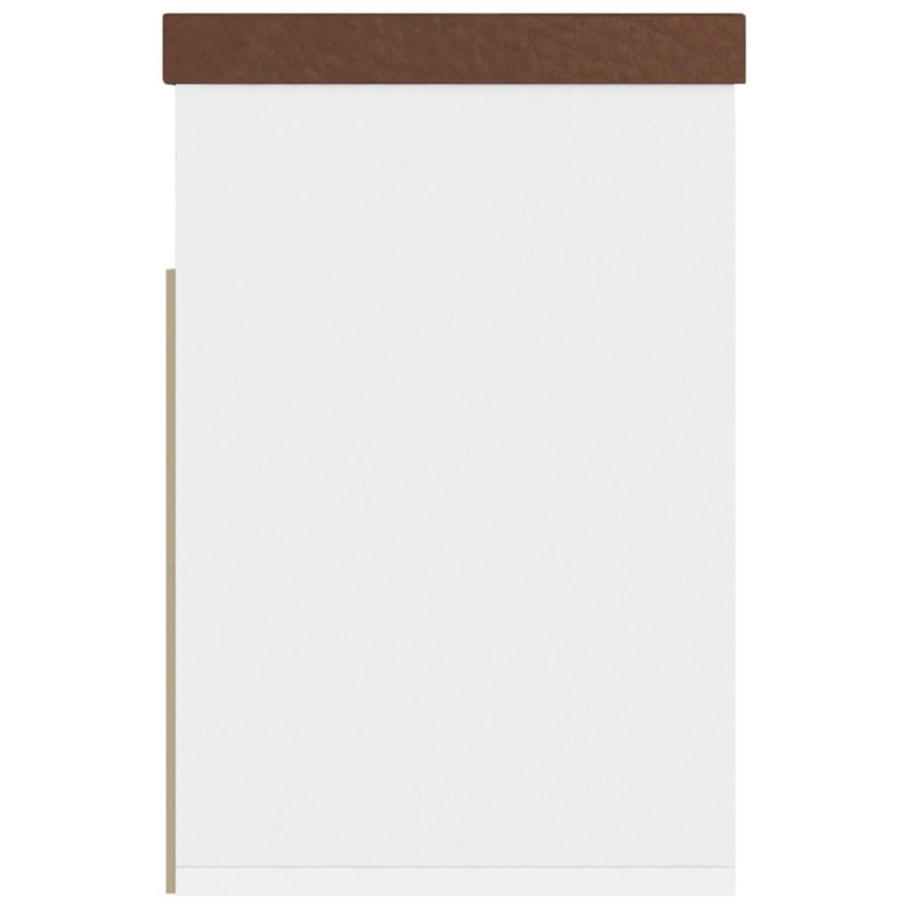 Shoe Bench with Cushion White and Sonoma Oak 80x30x47 cm Engineered Wood