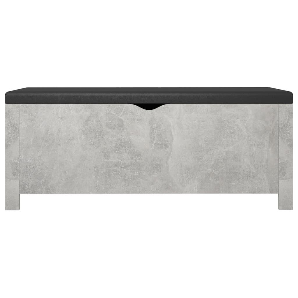 Storage Box with Cushion Concrete Grey 105x40x45 cm Engineered Wood