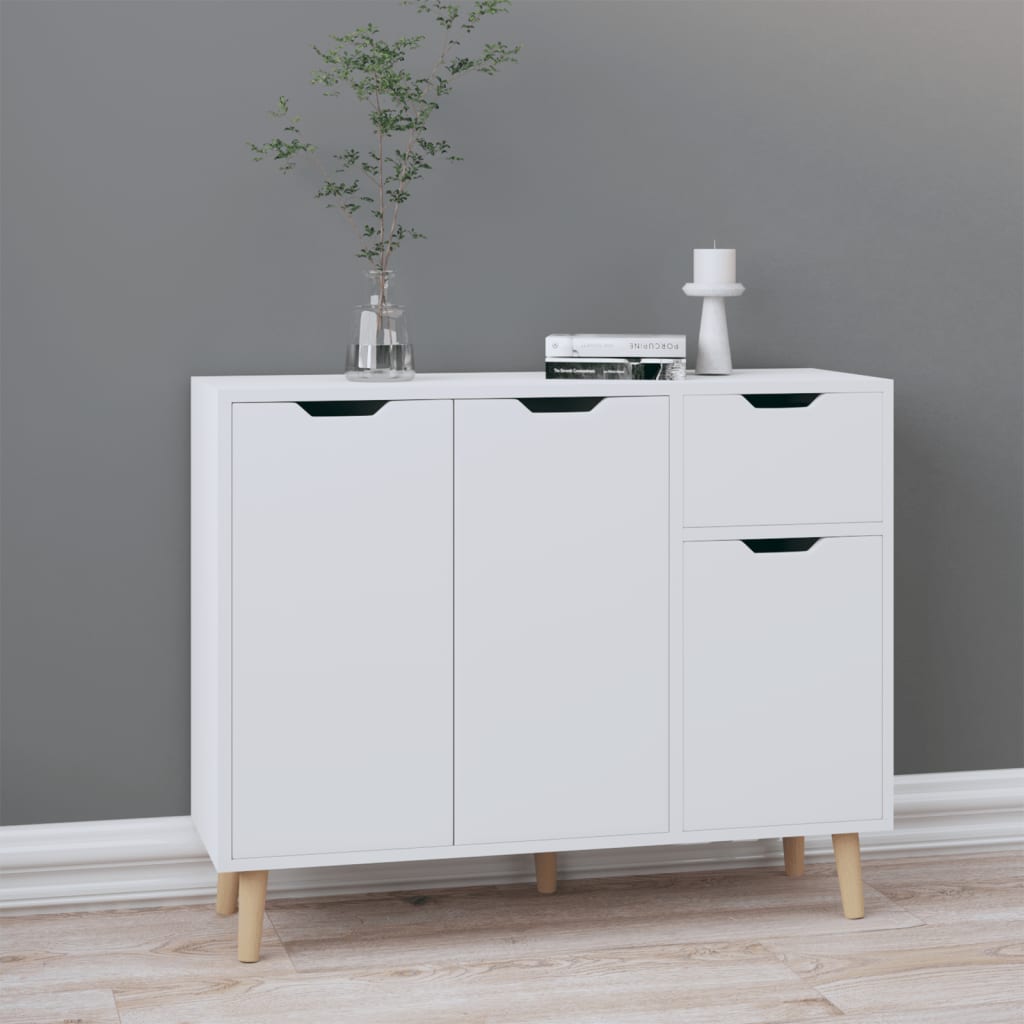 Sideboard White 90x30x72 cm Engineered Wood