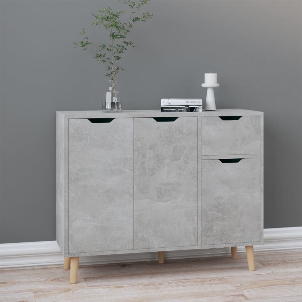 Sideboard Concrete Grey 90x30x72 cm Engineered Wood