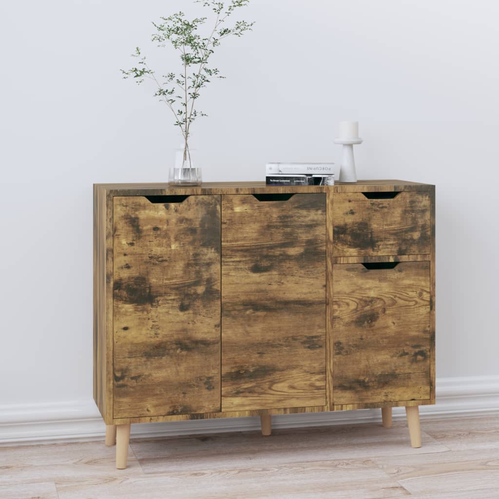 Sideboard Smoked Oak 90x30x72 cm Engineered Wood