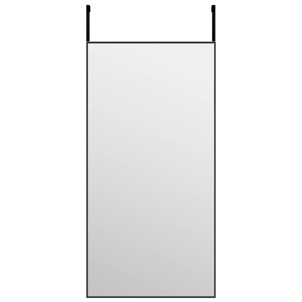 Door Mirror Black 40x80 cm Glass and Aluminium
