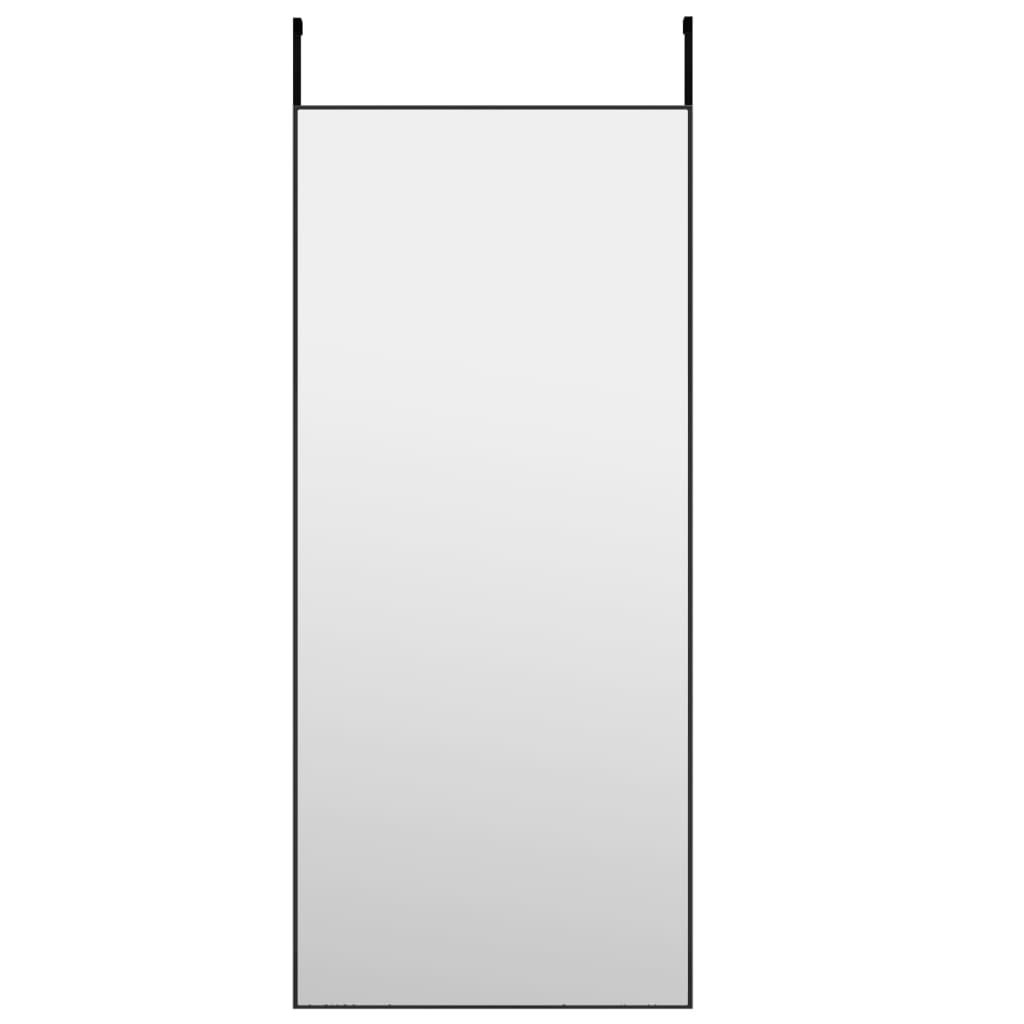 Door Mirror Black 40x100 cm Glass and Aluminium