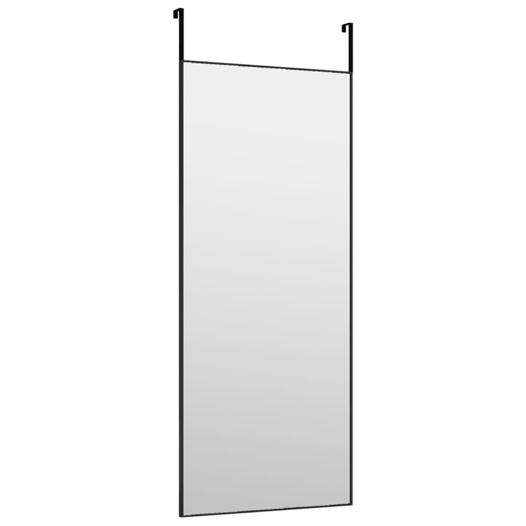 Door Mirror Black 40x100 cm Glass and Aluminium